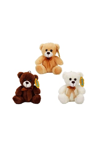 Mey İthalat 0998 Peluş Ayı Oturan Kurdeleli 21cm 2r Çok Renkli