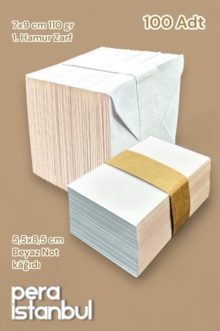 100 Adet Mini Zarf 70mmx90mm Beyaz Zarf Hediye Doğum Günü Dilekleri Zarfı Beyaz Not Kartlı