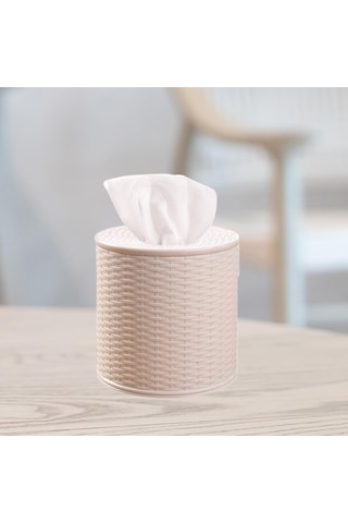Homyl Rulo Kağıt Kutusu Pratik Süs Peçete Saklama Araba Bej Bej