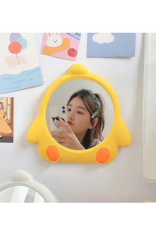 Caş Dekorasyon Sarı Renk Penguen Model Masa Aynası Sarı