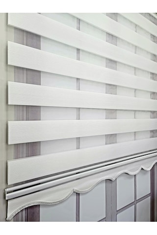 Bbb Mikro Pliseli Stor Zebra Perde Beyaz Mz483