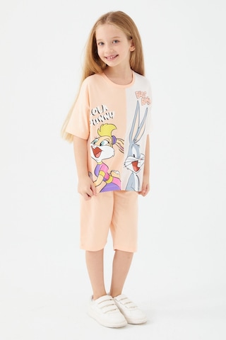 Looney Tunes Lola Bunny And Bugs Bunny Şeker Pembe Kız Çocuk Kapri Takım Pembe