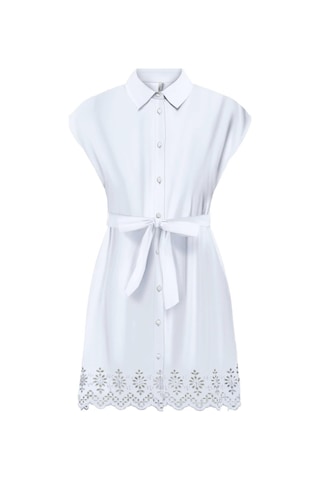 Onllou Lıfe Emb S/s Shırt Dress Ptm Beyaz Cok Renklı