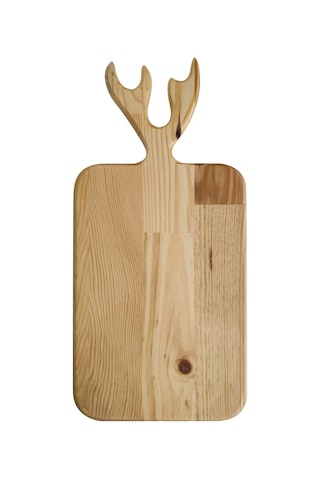 Nishev Geyikli Ahşap Sunum Ve Kesme Tahtası Açık Kahve