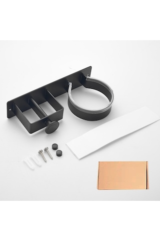 Lichen Saç Kurutma Makinesi Tutucusu, Duvara Monte, Delme Siyah