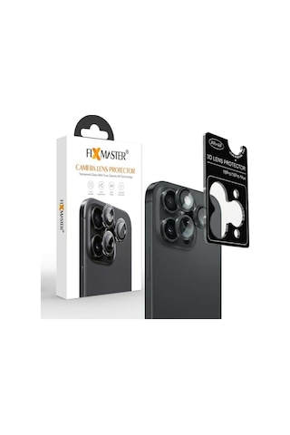 Fixmaster İphone 16 Pro - 16 Pro Max Uyumlu Siyah Titanyum Kamera Lens Koruyucu, Kolay Kurulum, Alüminyum Alaşımlı Çerçeve, Darbelere Ve Çizilmelere Karşı Yüksek Dayanıklı Temperli Cam