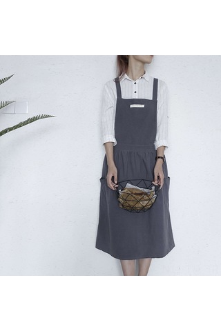 Dianziye Ev, Mutfak Ve Kafe İçin Siyah Kumaş Apron - Dayanıklı, Kullanıması Kolay Ev Gereci Diğer