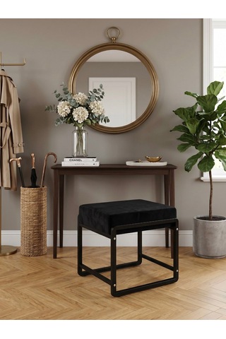Pure Siyah Ayaklı Babyface Puf 50x40x45 Cm - Modern Bench