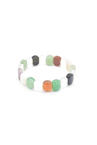 Hakiki Doğal Karışık Çakra Taşlı Bileklik Çok Renkli