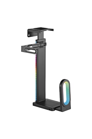 Brateck Rgb Aydınlatmalı Kolay Kurulum Masa Altı-duvar Destekli Siyah Kasa Tutucu Cpb-26r