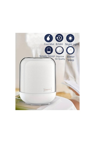 3 Litre Oda Hava Nemlendirici Led Işıklı Buhar Makinesi Çift Nozul Humidifier