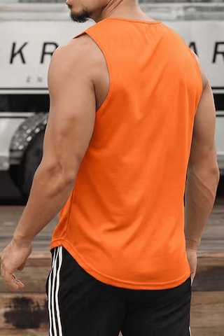 Genius Store Erkek Sporcu Atleti Sıfır Kol Tişört Fitness Gym Antrenman Tişörtü Ter Tutmayan Atlet Sıfırkol-2026 Turuncu