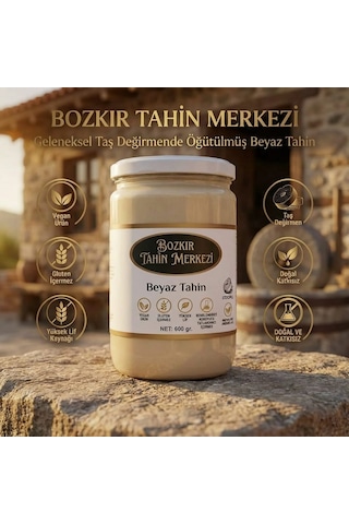 Bozkır Tahin Merkezi Beyaz Taş Değirmen Tahini 600 Gr Doğal & Vegan