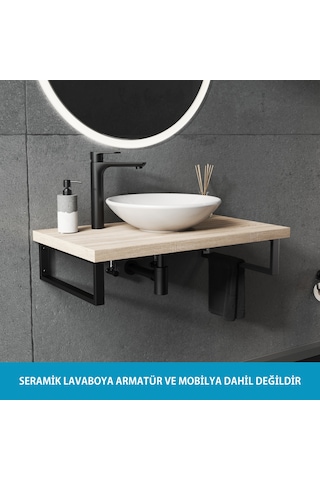 Aqua Bagno Minizia Tezgah Üstü Batarya Deliksiz Çanak Lavabo 40 CM