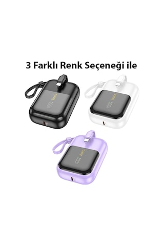 Hoco Q20 Fountain 10000mah 22.5w + Pd20w Dijital Göstergeli Kablolu Powerbank Beyaz Mh-hs8164377835