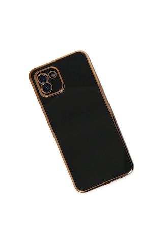 Gld-spt- Newface Samsung Uyumlu Galaxy A03 Kılıf Volet Silikon - Siyah