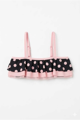 Beniizle Puan Desenli Kız Çocuk Bikini Takımı Siyah