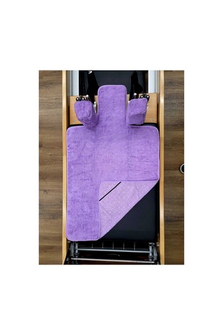 Lila Mor Pilates Omuzluklu Reformer Havlu Seti Organik Pamuk' Kaydırmaz Kaplamalı