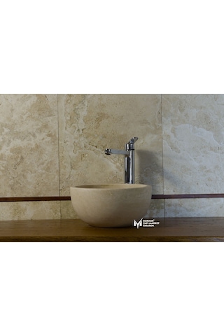 Traverten Yuvarlak Mini Lavabo