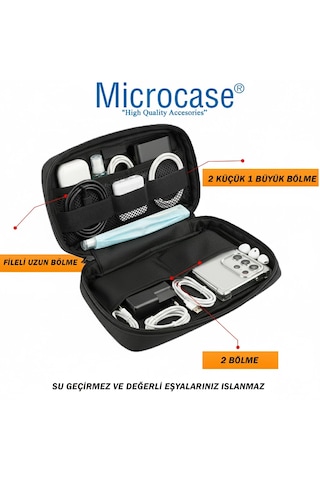 Microcase Su Geçirmez 6 Bölmeli Kablo Ve Kişisel Eşya Organizeri Al5421