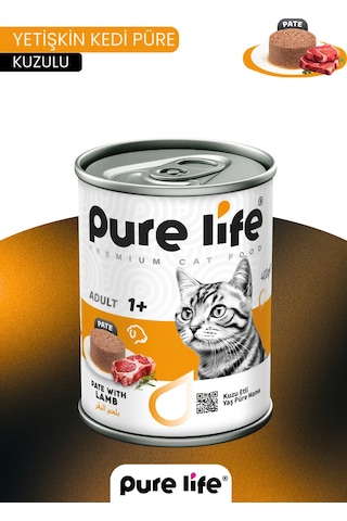 Pate Kuzu Etli Yetişkin Kedi Konserve Yaş Mama 400 Gr