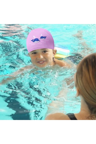 6-12 Yaş Arası Çocuklar İçin Yüzme Boneleri, Balina Desenli, Pu Y Pembe