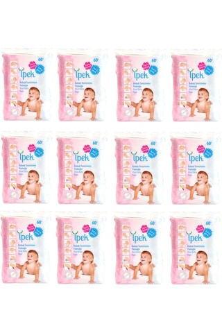 İpek Maxi Bebek Temizleme Pamuğu 60'lı 12 Paket