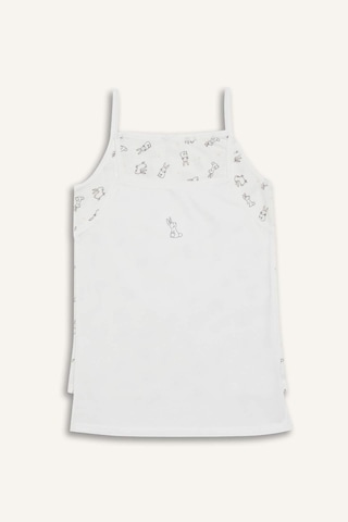 DeFacto Kız Çocuk Desenli 2'li İç Atlet E7058A825SPER105 Ekru