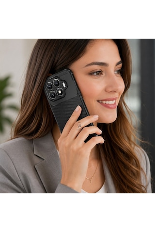 Xiaomi Mi 17t Uyumlu Kılıf Karbon Tasarım Kamera Korumalı Silikon Telefon Kılıfı Kapak Siyah