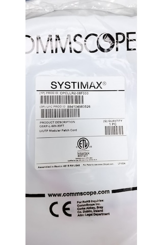 Commscope Patch Cord Utp Cat6 Kablo 10mt Cpcllr2-08f033 - Gsxp-l-wh-33ft