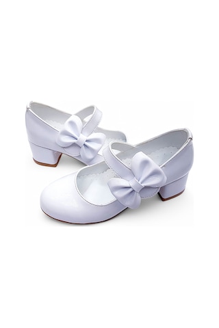 Beebron Ortopedik Topuklu Abiye Kız Çocuk Ayakkabı Glossy Series Abiayk2401 Rugan Beyaz Rugan Beyaz