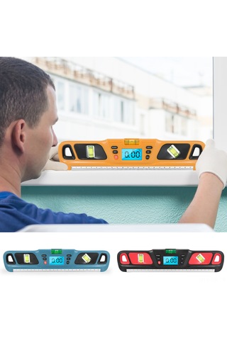 Vkemall Hw-200 Dijital Seviye Aleti - Açı Ölçer, 4 90 Aralık, 0.1 Doğruluk, Abs Malzeme, Mavi