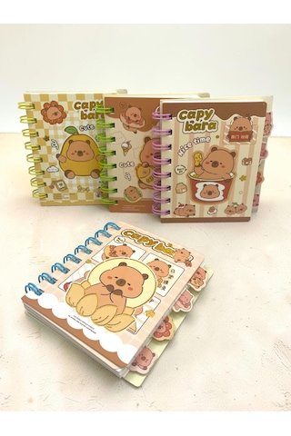 Capy Bara Not Defteri - Mini Telli A7 Not Defteri - Mavi