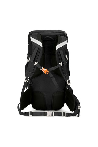 Lemestar Erkekler İçin Siyah Dış Mekan Sırt Çantası, 25kg Yük Taşıma Kapasitesi, Dayanıklı Nylon, Çok Bölmeli, Yüksek Görünürlük Reflektör, Yağmur Kılıfı, Bisiklet Turu Kamp Trekking Siyah