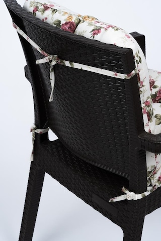 Altınpamuk Neva Pofidik Çiçekli Arkalıklı Sandalye minderi özel dikişli bağcıklı 44x94 cm