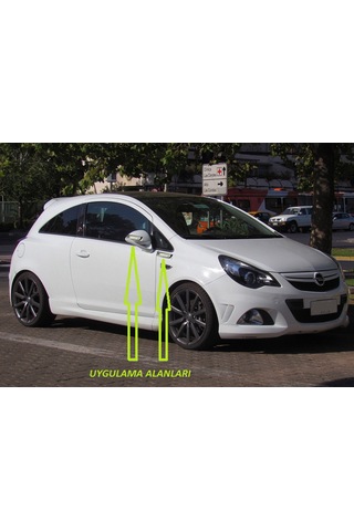 Opel OPC Corsa Yan Aynalar Ve Çamurluk Yanı Damla Desen Bıçak Log