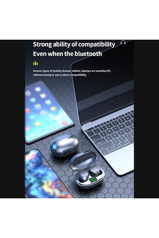 K20 Kablosuz Kulak İçi Akıllı Dijital Bt Kulaklık, Güçlü Pil Ömrü Spor Kulaklık Kulaklıklar