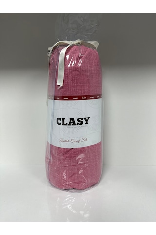 Clasy Ranforce Lastikli Çarşaf Seti Çift Kişilik Kırçıllı Kiraz Rengi Çok Renkli