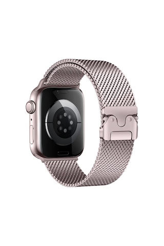 Teknodur Watch 7 41mm Uyumlu Krd-121 Metal Hasır Kordon-pembe