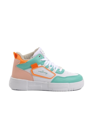 Walkway Nefertiti Beyaz-su Yeşili Unisex Hi Sneaker 001