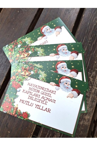 Yılbaşı Motto Kart - Yılbaşı Tebrik Kartı - Yılbaşı Kartpostal - Yılbaşı Hediye - Parlak Kuşe 10x15