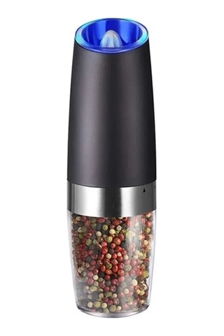 Novahub Pratik Otomatik Baharat Değirmeni - Eğimle Çalışan, Ayarlanabilir Öğütme, Büyük Kapasiteli Siyah Siyah