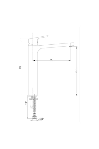 Eca Tiera 102188002C1 Yüksek Tip Lavabo Bataryası Mat Siyah