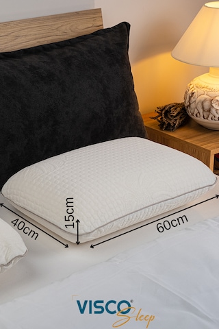 Visco Yastık Doğal Viskon Kılıf Ergonomik Yastık 60 x 40 x 15 CM