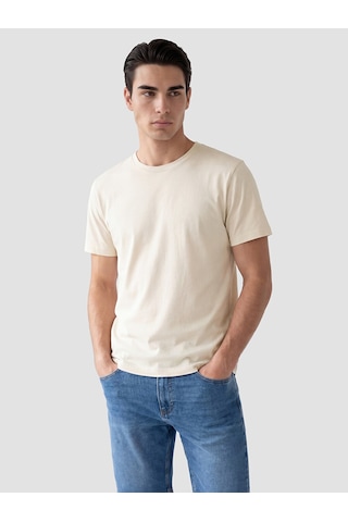 Lcwaıkıkı Classic Bej Regular Fit Basic Erkek Dry Touch Tişört