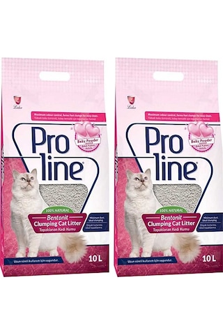 Proline Bebek Pudralı Bentonite Topaklanan Kedi Kumu 2 x 10 L Proline Bebek Pudralı Bentonite Topaklanan Kedi Kumu 2 x 10 L