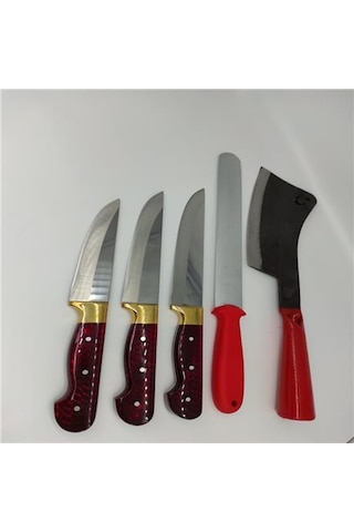 Mika Saplı Kırmızı 5 Parça Kurban Seti