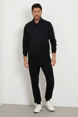 Guess Erkek Siyah Dik Yaka Zip Ceket