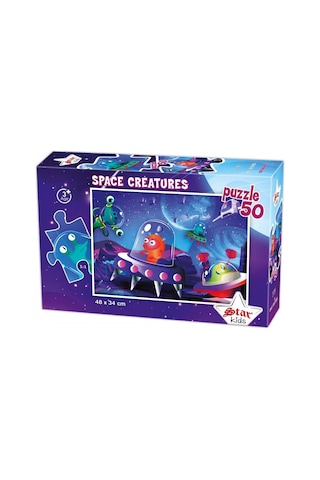 Star Puzzle 50 Parça Uzay Canlıları Çocuk Puzzle 1 Adet