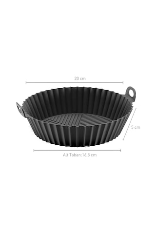 Korkmaz Airfryer Silikon Pişirme Kabı Siyah